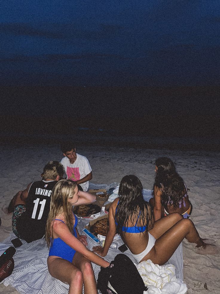 Beach picnic at night