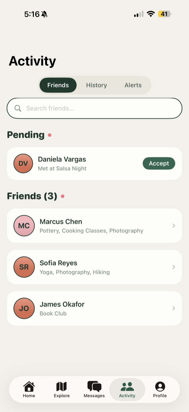 Friends and matches